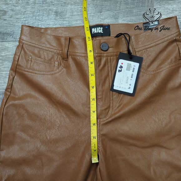 Paige Claudine Ankle Flare Faux Leather Pants Size 26 (2) - Picture 4 of 6